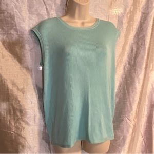 Calvin Klein turquoise sleeveless sweater SZ L, GUC, soft, lightweight